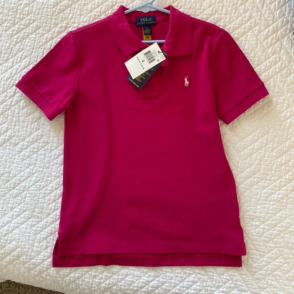 Classic sport pink polo size 6